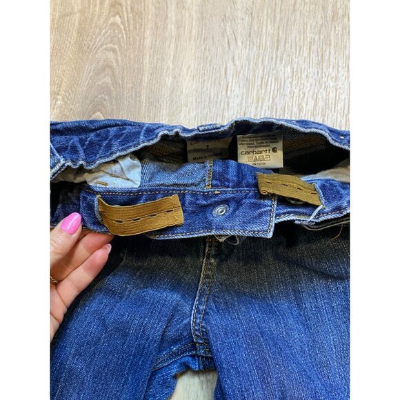 Carhartt Kids‎ Denim Adjustable Waist Jeans Size 7 Relaxed Fit Blue - Picture 6 of 7